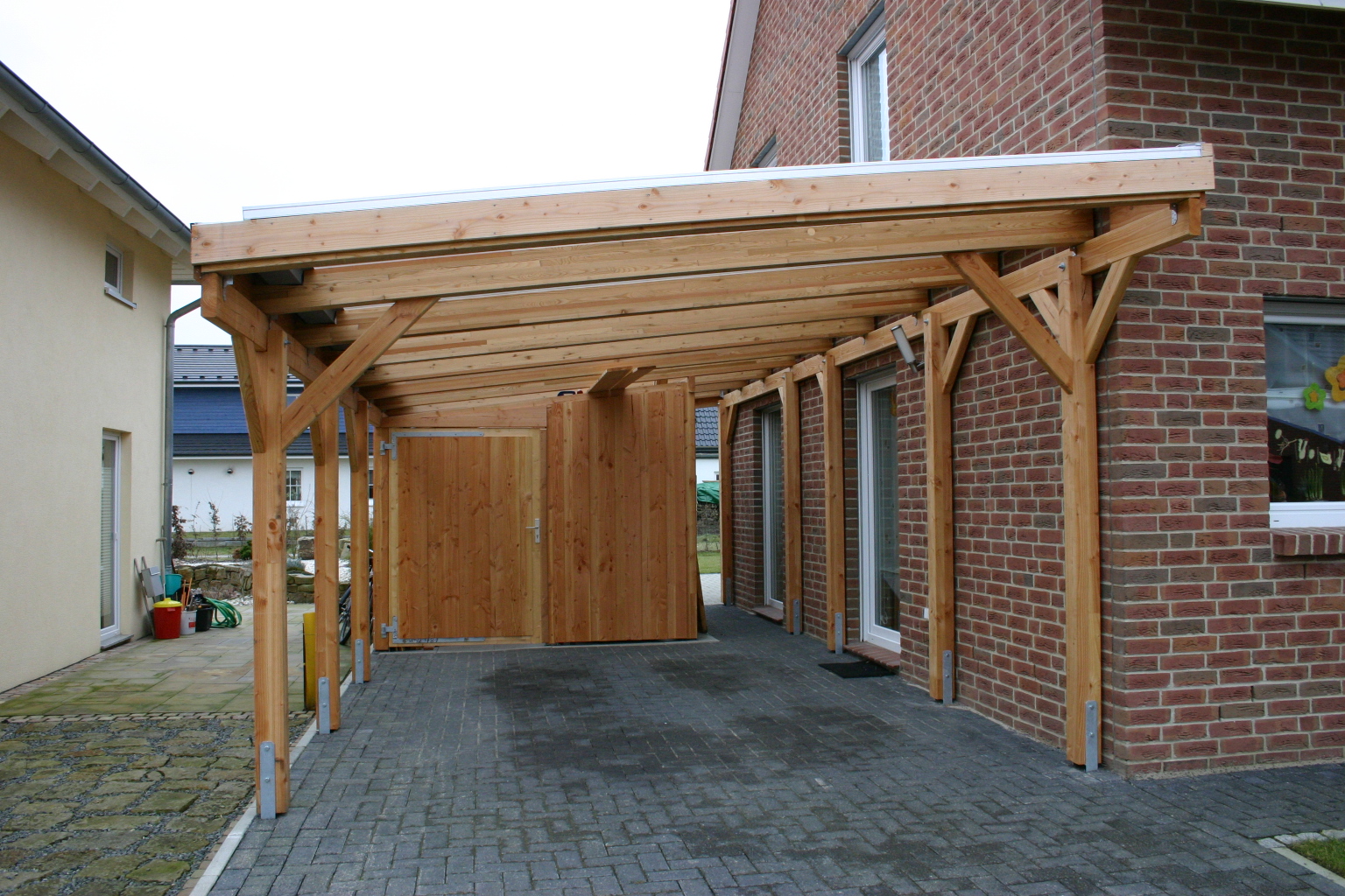Pultdach Carport aus Holz